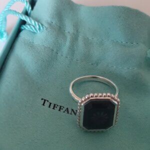 Tiffany & Co. Sterling Silver Black Onyx Ring
